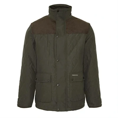 Image of Champion Mens Lewis Country Estate Quilted Fleece Coat Olive M