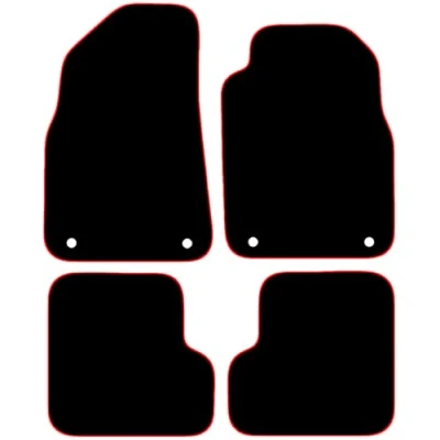 Image of Carsio Carpet Car Mats For MG MG3 2011+ Onwards Tailored Fit Floor Mat Set Complete Accessory Black Custom Fitted All Weather, Anti Slip Backing &amp; Red Trim