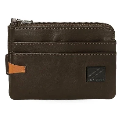 Image of Pepe Jeans Marshal Purse with Card Holder Brown 11 x 7 1.5 cm Leather, Brown, One Size, Wallet