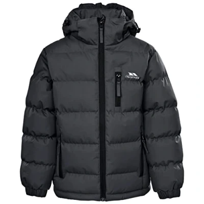 Image of Trespass Tuff, Flint, 3/4, Waterproof Jacket with Removable Hood for Kids / Boys, Age 3 4, Grey