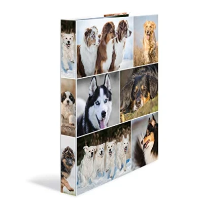 Image of HERMA Ring Binder Animals with Dogs Motif, A4, 35 mm Spine, Slim 2 made of Cardboard