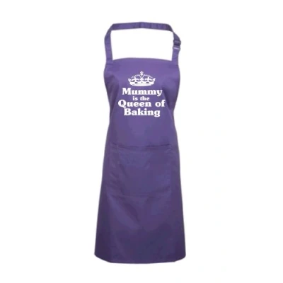 Image of Edward Sinclair MUMMY IS THE QUEEN OF BAKING Purple Apron white glitter print
