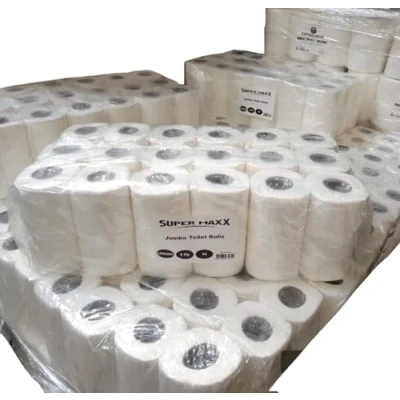 Image of Designer Jumbo Toilet Roll 2 Ply Quilted Tissue Paper Pure Soft (Pack in 4&#039;s) not Recycled (Choose Quantity) (16 Rolls)