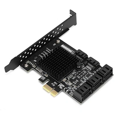Image of Heayzoki 8 Ports PCI E to SATA 3.0 Card,PCI Express Expansion SATA3.0 Controller Board,for Windows 7/8/XP/10,with Driver Disc,Semi High Baffle