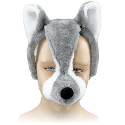 Image of Bristol Novelty EM253 Wolf Mask and Sound on Headband, Unisex Child, Multi Colour, One Size