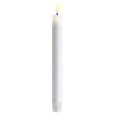 Image of Deluxe Homeart Indoor Flameless LED Taper Dinner Candle 2 Set with Real Flame™️ Technology Battery Powered Candles (24 cm, White)