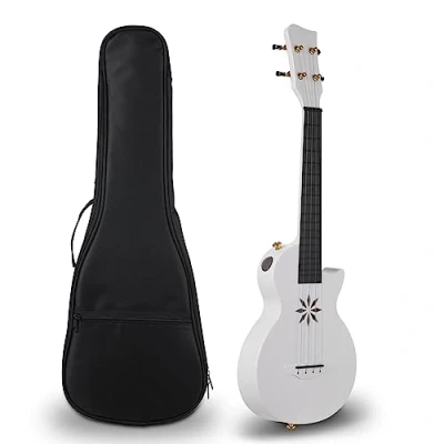Image of KOCAN Carbon Fibre Ukulele, 25 inch, 4 Strings, Portable with Carrying Bag for Beginners Adults Teenagers