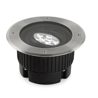 Image of Gea Power LED 9 Light Round Recessed Floor Stainless Steel Aisi 316 IP67