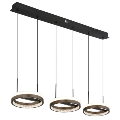 Image of Globo Della LED hanging light, length 82 cm, dark grey, metal, 3 bulb