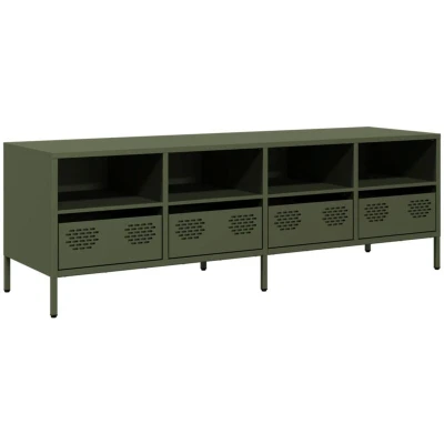 Image of vidaXL TV Cabinet Olive Green 135x39x43.5 cm Cold rolled Steel
