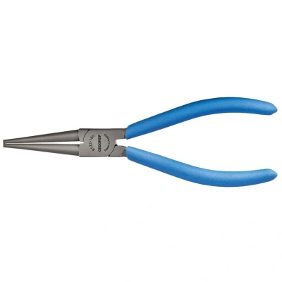 Image of GEDORE Round Nose Pliers 8122 160 TL, mm, 1 Component Handle, Serrated Gripping Surfaces, Long Jaws