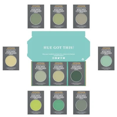 Image of Rust Oleum Kitchen Cupboard Paint in Satin Finish Rich Greens Tester Box