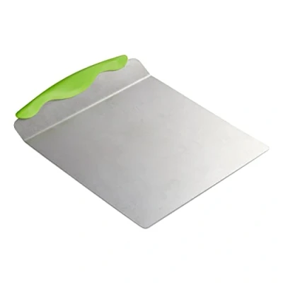 Image of Relaxdays Stainless Steel Cake Lifter and Server, Square Tray, XL Baking Peel with Handle, W x D: app. 20 24 cm, Silver
