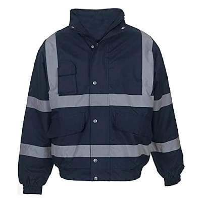 Image of Yoko Men&#039;s Yk043/Hvp211 Hi Vis Classic Bomber Jacket Navy, Small