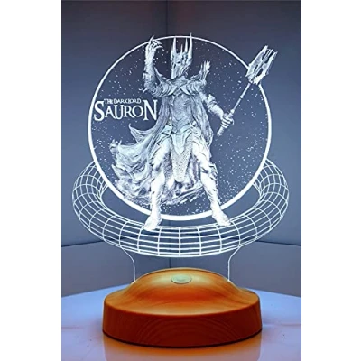 Image of Sentidos Lord of the Rings LED Night Light Gifts Lamp with Name Engraving Personalised Birthday Desk (The Sauron)