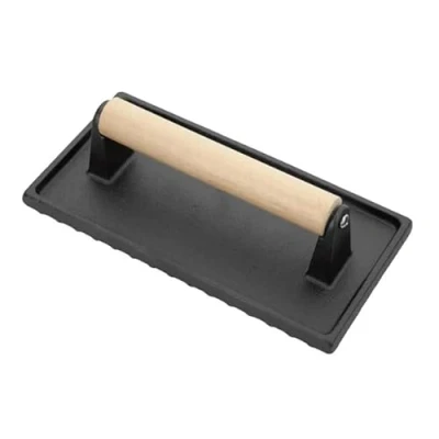 Image of Vogue Cast Iron Steak Weight with Wood Handle