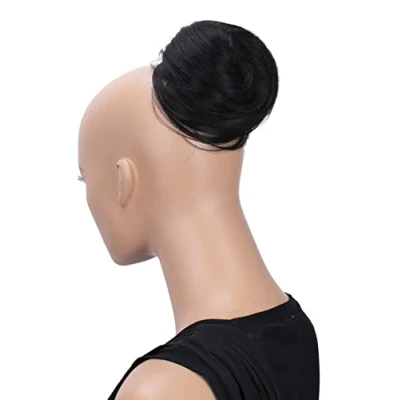 Image of CAISHA Bun Hairpiece Ponytail Hepburn Scrunchie Updo Natural Black DC7