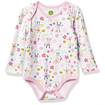 Image of John Deere Baby Girls&#039; Bodyshirt, White, 9/12M