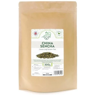 Image of China Sencha Loose Leaf Green Tea Japanese style Low Caffeine Chinese (300g)