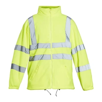 Image of Blackrock Hi Vis Yellow Fleece Jacket, Men&#039;s and Women&#039;s, Durable Warm Anti Pill, High Visibility Reflective Safety Wear, Fully EN Certified 2XL