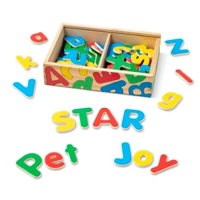 Image of Melissa &amp; Doug Wooden Alphabet Magnets , Letter for Kids Fridge Early Development Activity Toys Learning 2+ Year Old Girls or Boys