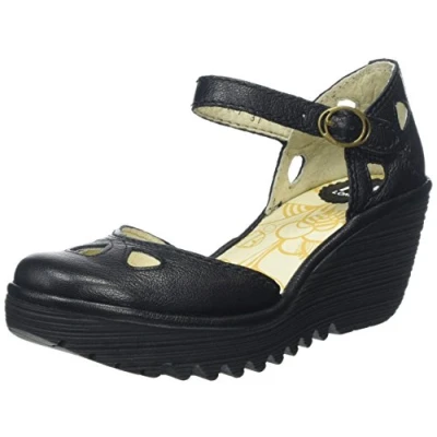 Image of Fly London Yuna Women&#039;s Wedge Sandals Black (Black), 3 UK (36 EU)