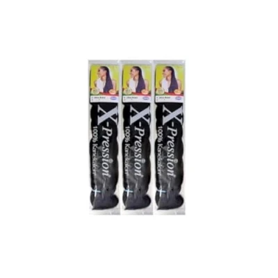 Image of X pression Ultra Braid Artificial Hair Extension #1 Black Approx. 210cm (3 PCS OFFER)