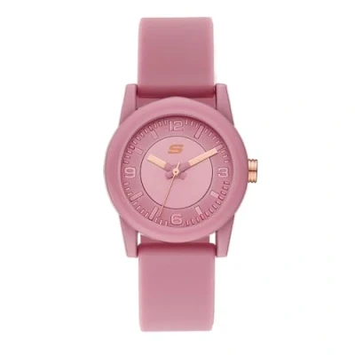Image of Skechers Watch For Women, Quartz Movement With Silicone, Polyurethene, Leather Or Stainless Steel Strap, Pink, 30MM