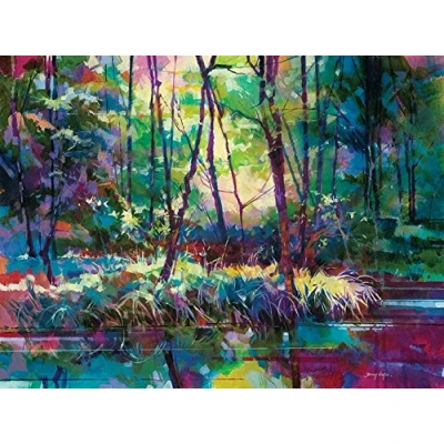 Image of The Art Group Doug Eaton (Brick Yard Pond) Canvas Print 60 x 80cm, Wood, Multicolour, 80 1.3 cm