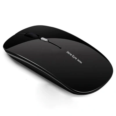 Image of Uiosmuph Q5 Wireless Mouse, 2.4GHz Slim Portable Mouse for Laptop, Rechargeable Ergonomic Computer with USB Receiver Mac PC Notebook Macbook Chromebook, Black