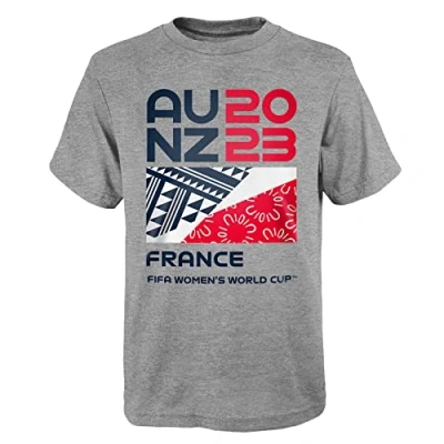 Image of Official 2023 Women&#039;s Football World Cup Adult Supporter&#039;s T Shirt, France, Grey, Small