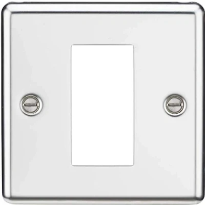 Image of KnightsBridge 1G Modular Faceplate Rounded Edge Polished Chrome