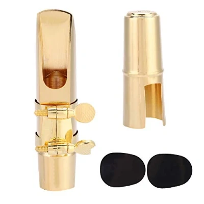Image of Eb Alto Saxophone 8C Mouthpiece, Sax Mouthpiece with Cap Pads Musical Instruments Accessory