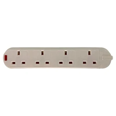Image of Selectric LG8798 Trailing Socket with Neon 4 Gang 13 Amp (White)