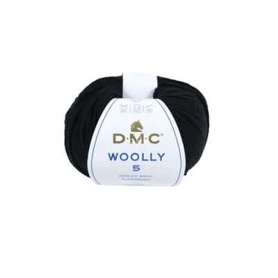 Image of DMC &quot;Woolly 5&quot; Merino Wool, Black (02), 50g