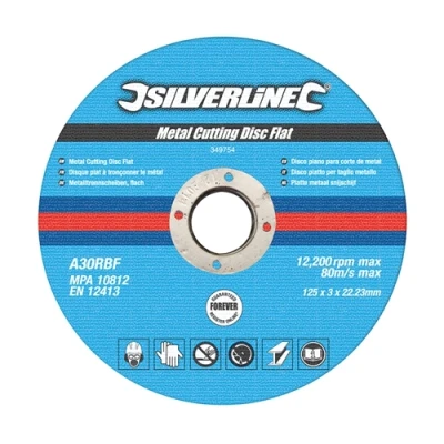 Image of Silverline Metal Cutting Discs Flat 10pk 125 x 3 22.23mm