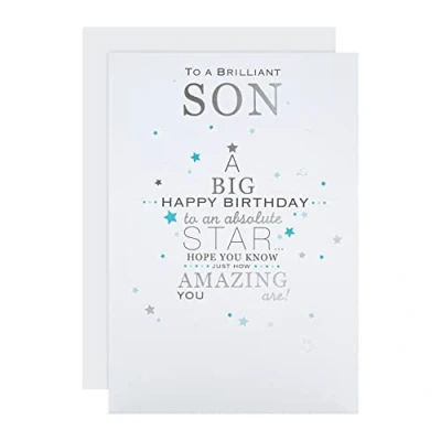 Image of Hallmark Birthday Card for Son Contemporary Star Design