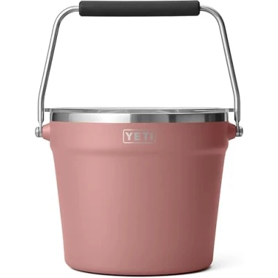 Image of YETI Rambler Beverage Bucket, Double Wall Vacuum Insulated Ice Bucket with Lid, Sandstone Pink