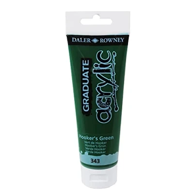 Image of Daler Rowney Graduate Acrylic Paint, Plastic Tube, 4oz 120 ml, Hooker&#039;s Green