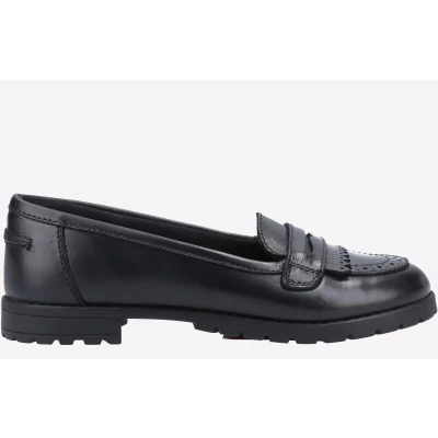 Image of Hush Puppies Girls Emer Junior Loafer, Black, 13 UK Child