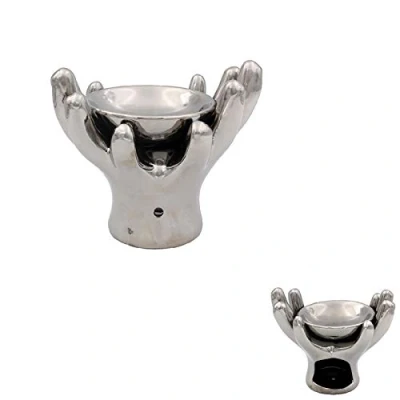 Image of Silver Hands Oil Burner Warmer Wax Melt Aroma Desire candle tea light tealight holder