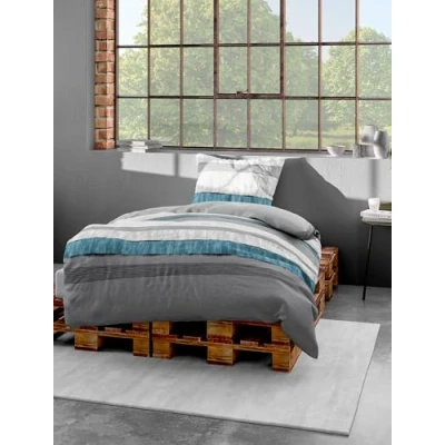 Image of Bierbaum Bed Linen Maco Satin Design 6472 Silver 09, mako satin, multicoloured, 155 cm x 220