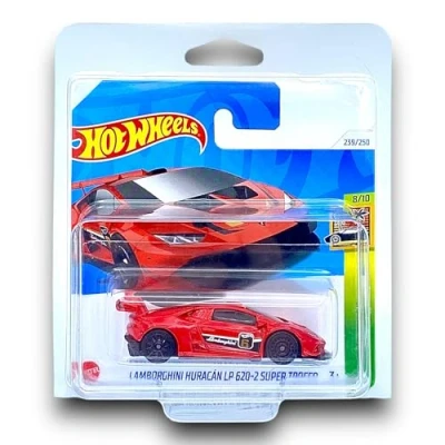 Image of Hot Wheels Lamborghini Huracan LP 620 2 Super Trofeo (Red &amp; Black) 8/10 HW Exotics 2024 239/240 (Short Card) includes a KLAS Car Keeper Protector Case HTC25