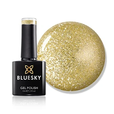 Image of Bluesky Gel Nail Polish, Platinum 01, Imperial Topaz, Gold, Long Lasting, Chip Resistant, 10 ml (Requires Drying Under UV LED Lamp)