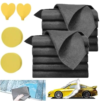 Image of Donubiiu Streak Free Magic Cleaning Cloths,Cleaning Cloths,Magic Wipes,Microfiber Thickened Cloth for Home Car All Purpose (10 Pcs)