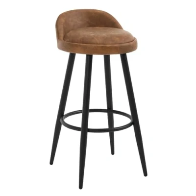 Image of WOLTU 1X Bar Stool Faux Leather Seat Chair Breakfast Kitchen Counter Islands Metal Legs Barstool High Brown BH327br 1 UK