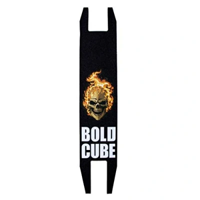 Image of BOLDCUBE Grip Tape Stunt Scooter Self Adhesive Bubble Free Water Resistant Sandpaper Fits Most Scooters Prime Blue Black Yellow Pink Red Purple (Black Skull)