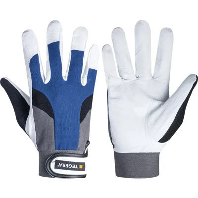 Image of Ejendals 113 7 Size &quot;Tegera 113&quot; Leather Glove Blue/Black/Grey/White