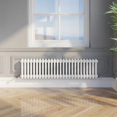Image of Park Lane Traditional Colosseum Double Bar Column Radiator White 300 x 1190mm