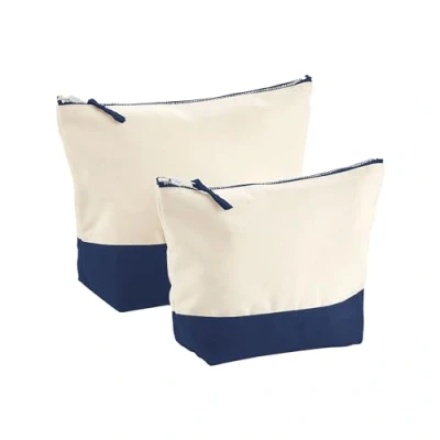 Image of Westford Mill W544 Dipped Base Canvas Accessory Bag Natural/Navy M